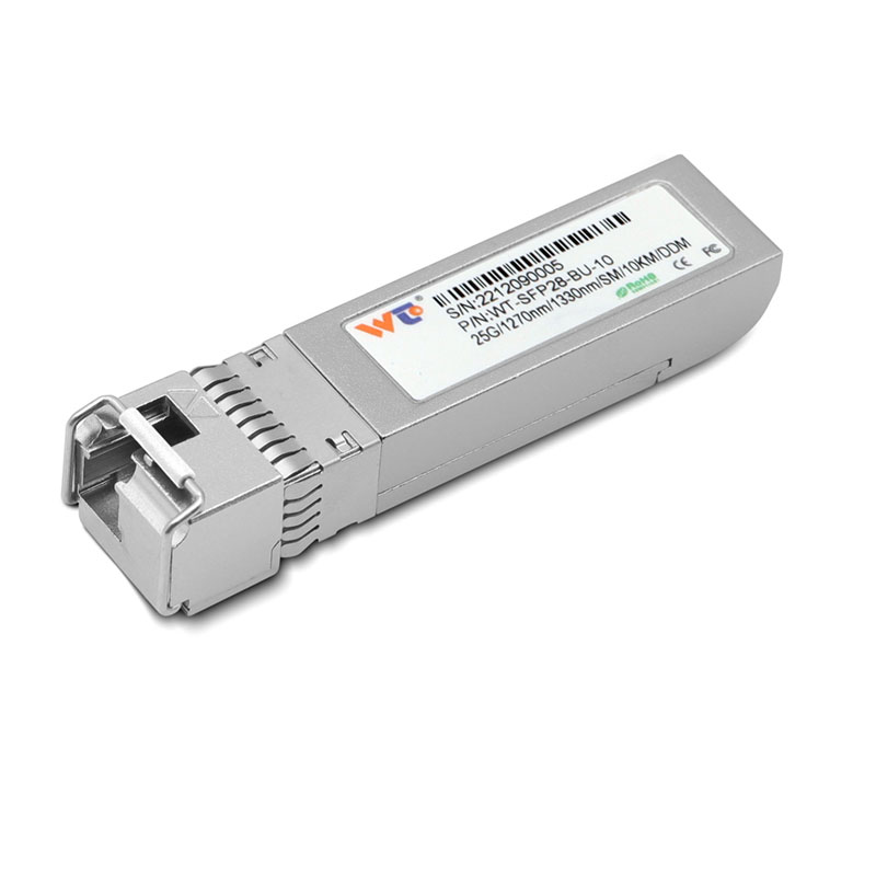 WT SFP Transceiver Module,WT-SFP28-BU-10,25G SFP28 BU Transceivers,Tx1270nm & Rx1330nm, up to 10 km,SMF,Commercial grade