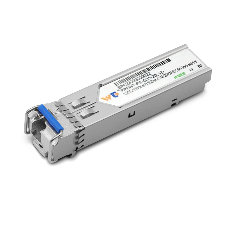 WT SFP Transceiver Module,WT-PS-G35-20LI-D,1.25G SFP BU Transceivers,Tx1310nm & Rx1550nm, SMF ,20km,Industrial grade