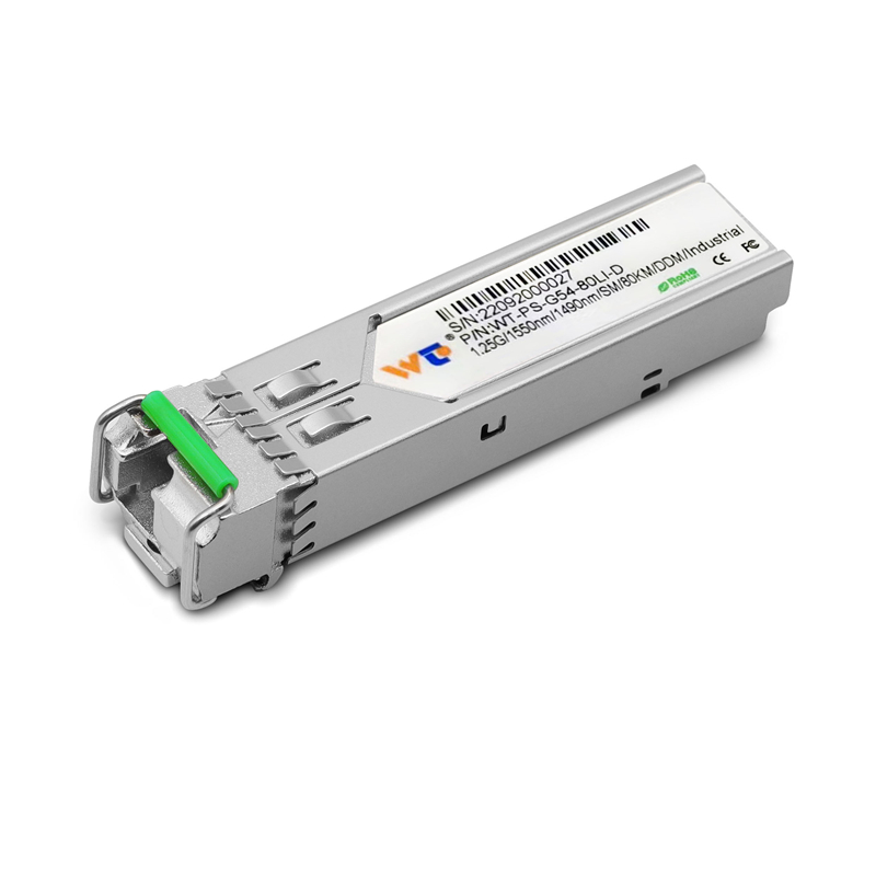 WT SFP Transceiver Module,WT-PS-G54-80LI-D, 1.25G SFP BD Transceivers,Tx1550nm & Rx1490nm, SMF ,80km,Industrial grade