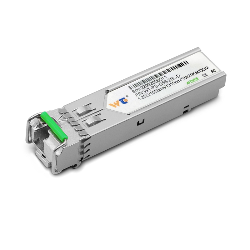 WT SFP Transceiver Module,WT-PS-G53-20L-D,1.25G SFP BD Transceivers,Tx1550nm & Rx1310nm, SMF ,20km,Commercial grade