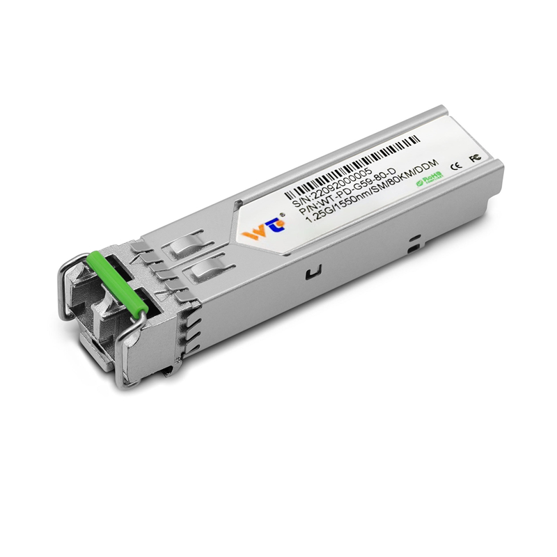WT SFP Transceiver Module,WT-PD-G59-80-D,1.25G SFP 1000Base-ZX, 1550nm,80KM,SMF, Commercial grade