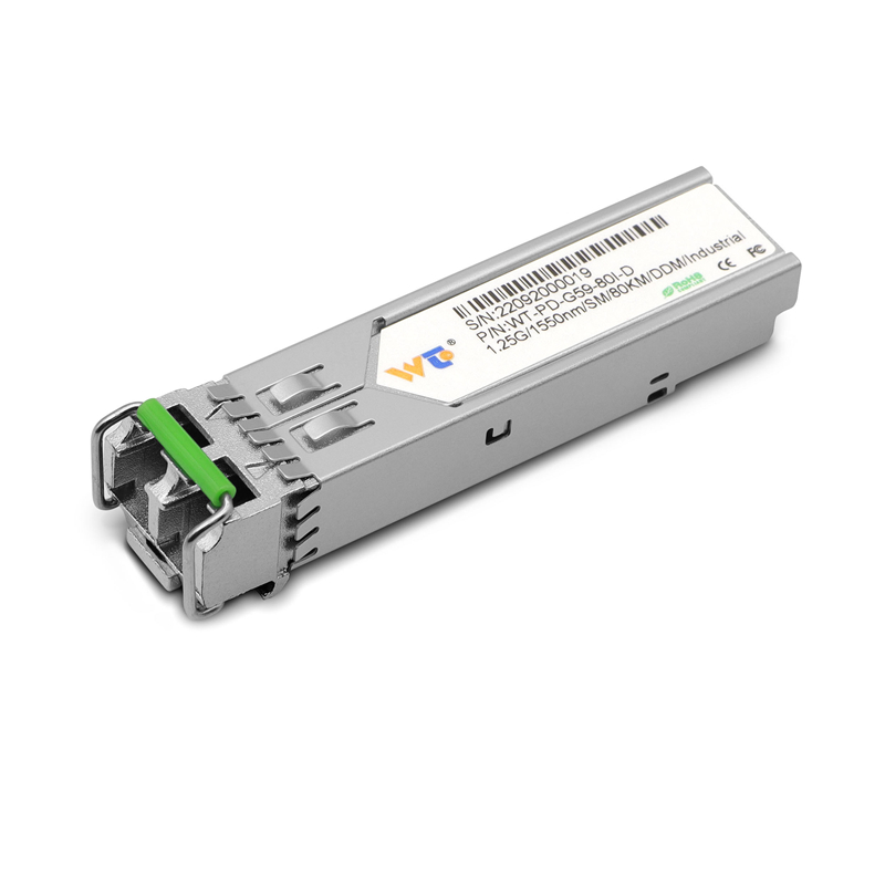 WT SFP Transceiver Module,WT-PD-G59-80I-D,1.25G SFP 1000Base-ZX, 1550nm,80KM,SMF, Industrial grade
