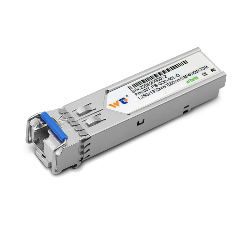WT SFP Transceiver Module,WT-PS-G35-40L-D,1.25G SFP BU Transceivers,Tx1310nm & Rx1550nm, SMF ,40km,Commercial grade