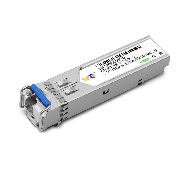 WT SFP Transceiver Module,WT-PS-G35-20L-D,1.25G SFP BU Transceivers,Tx1310nm & Rx1550nm, SMF ,20km,Commercial grade