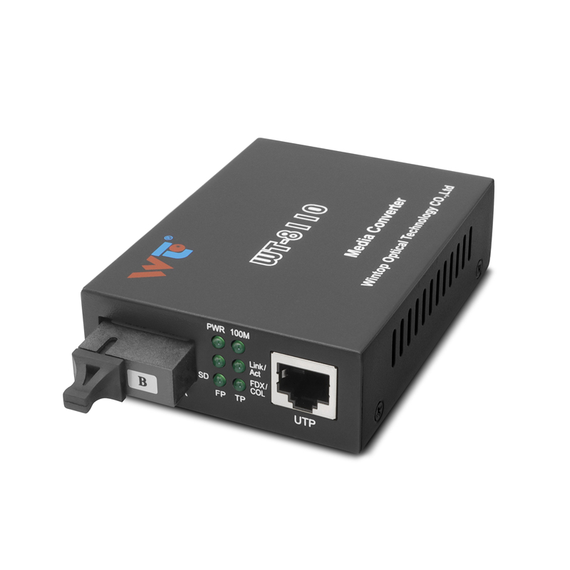 WT Fiber Ethernet Media Converter,WT-8110SB-20B，100M Media Converter, bulit in Single SC Fiber，up to 20km